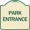 Signmission Designer Series Sign Park Entrance, Tan & Green Heavy-Gauge Aluminum Sign, 18" x 18", TG-1818-24453 A-DES-TG-1818-24453